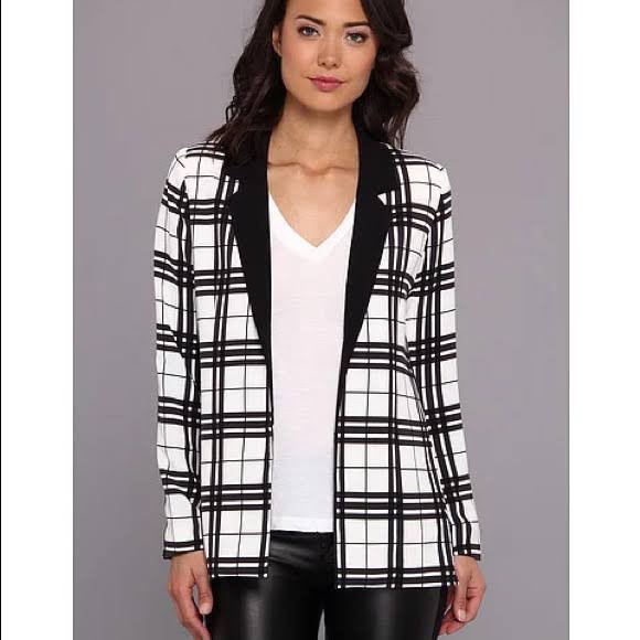 Bloggers Favorite Nwot Stylestalker Plaid Black And White Blazer